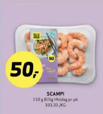 Bunnpris Billig middag scampi tilbud