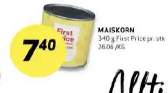 Bunnpris First price mais tilbud