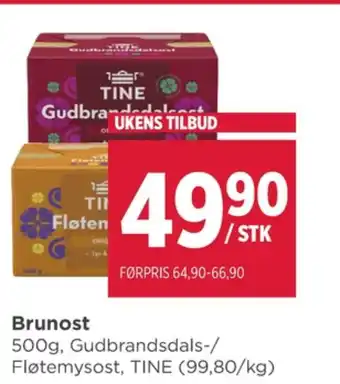 Meny Tine gudbrandsdalsost tilbud