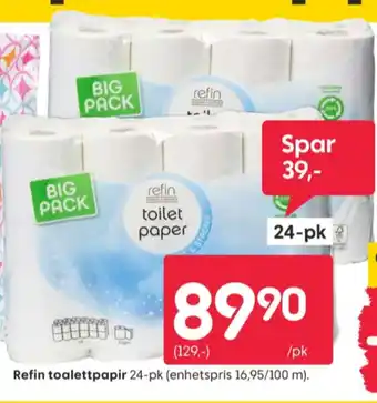 Rusta Refin toalettpapir tilbud