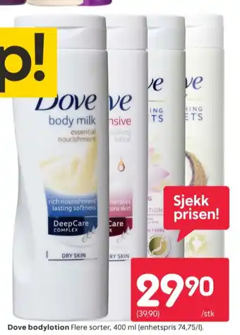 Rusta Dove bodylotion tilbud