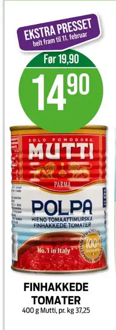 Kiwi Mutti tomater hakkede tilbud