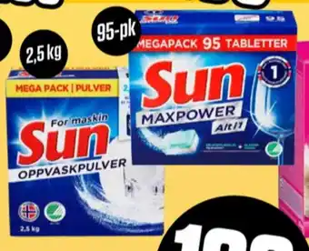 Europris Sun maskinoppvask - pulver tilbud