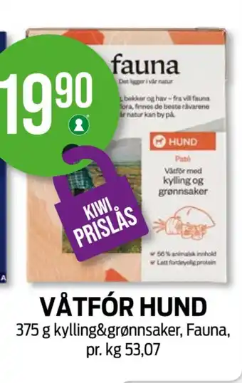 Kiwi Fauna hundemat tilbud