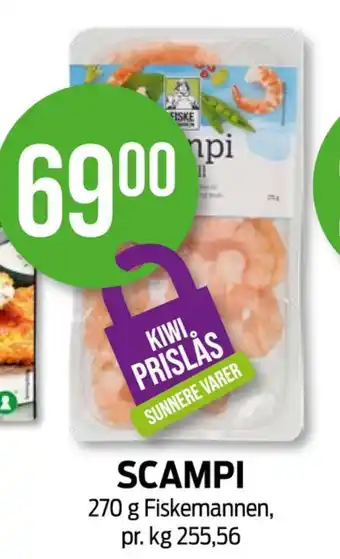 Kiwi Fiskemannen scampi tilbud