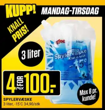 Europris Effekt spylervæske tilbud