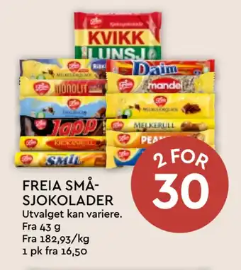 Coop Mega Freia småsjokolader tilbud