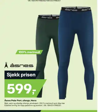 XXL Sport Åsnes polar pant, ullongs, herre tilbud
