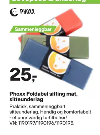 XXL Sport Phoxx foldabel sitting mat, sitteunderlag tilbud