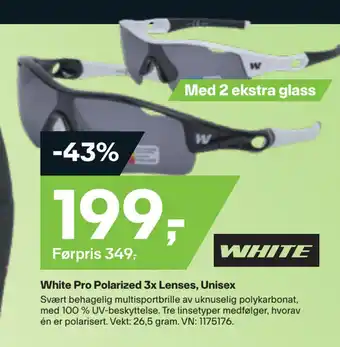 XXL Sport White pro polarized 3x lenses, unisex tilbud