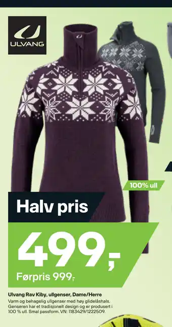 XXL Sport Ulvang rav kiby, ullgenser, dame/herre tilbud