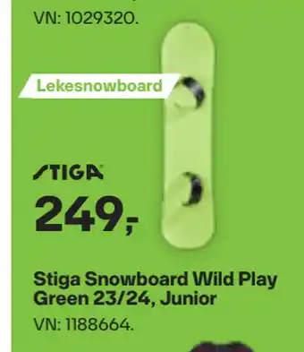 XXL Sport Stiga snowboard wild play green 23/24, junior tilbud