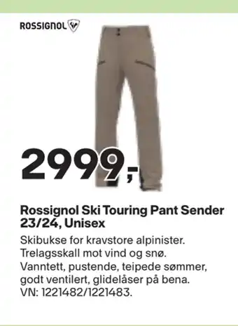 XXL Sport Rossignol ski touring pant sender 23/24, unisex tilbud