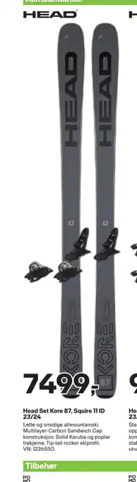 XXL Sport Head set kore 87, squire 11 id 23/24 tilbud