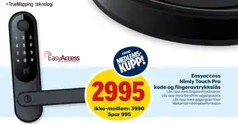 Coop Obs Easyaccess nimly touch pro kode og fingeravtrykkslås tilbud
