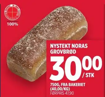 Meny NYSTEKT NORAS GROVBRØD tilbud