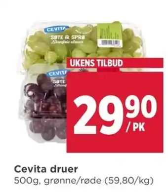 Meny Cevita druer tilbud