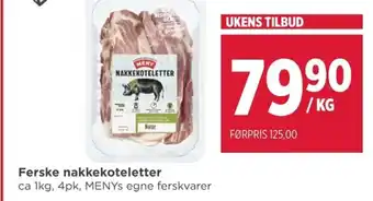 Meny Ferske nakkekoteletter tilbud