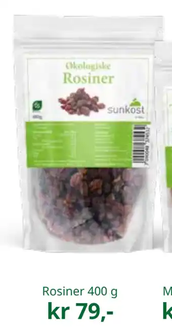 Sunkost Rosiner 400 g tilbud