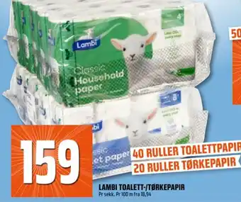 Coop Obs LAMBI TOALETT-/TØRKEPAPIR tilbud