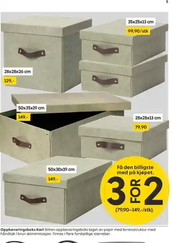 Rusta Oppbevaringsboks Karl tilbud