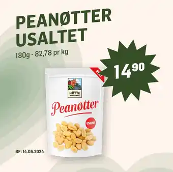 Holdbart Peanøtter usaltet tilbud