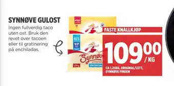 Meny Synnøve gulost tilbud