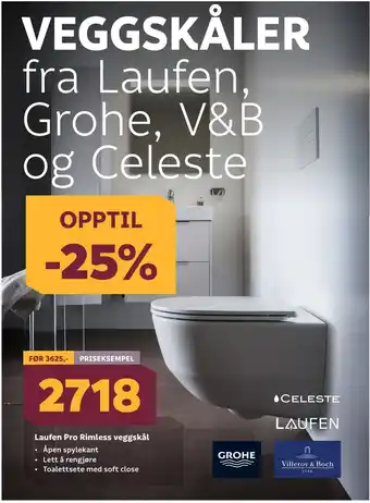 Megaflis Laufen pro rimless veggskål tilbud