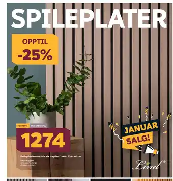 Megaflis Lind spileelement folie eik 11 spiler 12x40 - 239 x 60 cm tilbud