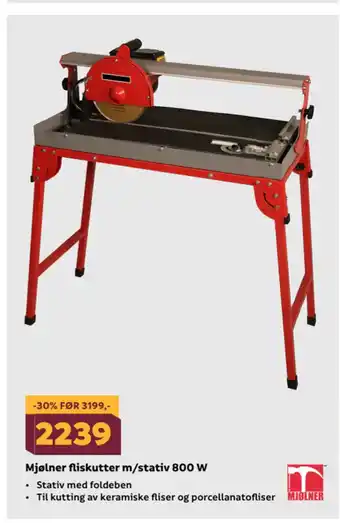 Megaflis Mjølner fliskutter m/stativ 800 w tilbud