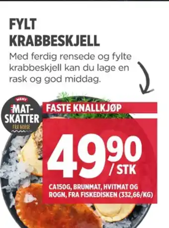 Meny Ukjent krabbeskjell tilbud