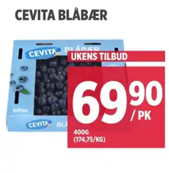 Meny Cevita blåbær tilbud
