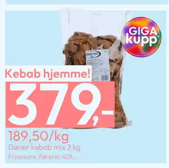 Gigaboks Døner kebab mix 2 kg tilbud