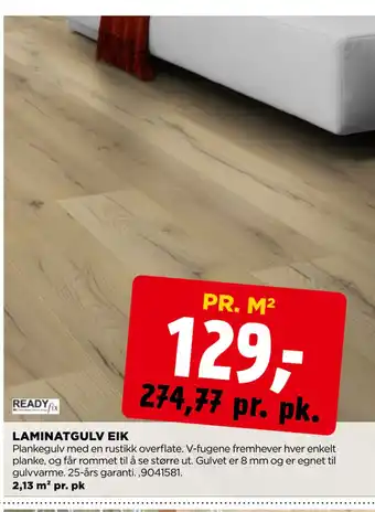 jem & fix Laminatgulv eik tilbud
