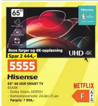 POWER 65" 4K HDR SMART TV 65A6K tilbud
