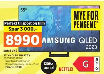 POWER SAMSUNG 55" 4K QLED SMART TV TQ55Q70CATXXC tilbud