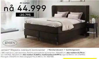 Skeidar Jensen majestic jubileum kontinental tilbud
