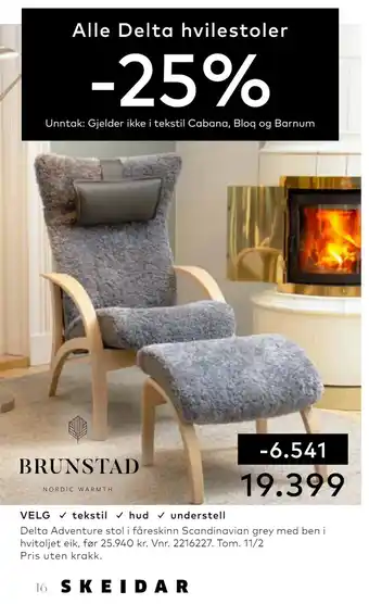 Skeidar Delta adventure stol tilbud