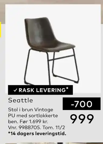 Skeidar Seattle stol tilbud