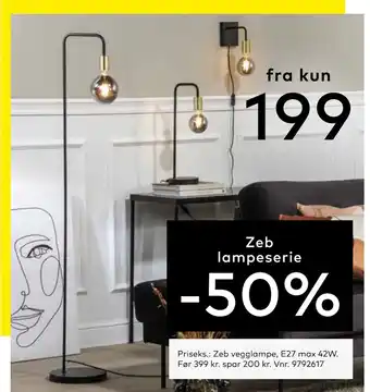 Skeidar Zeb vegglampe, e27 max 42w tilbud