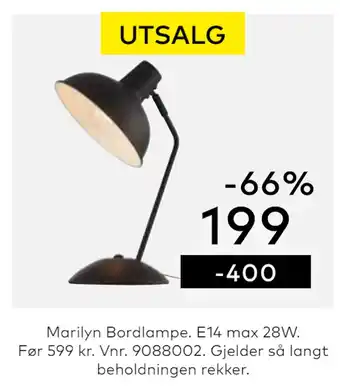 Skeidar Marilyn bordlampe tilbud