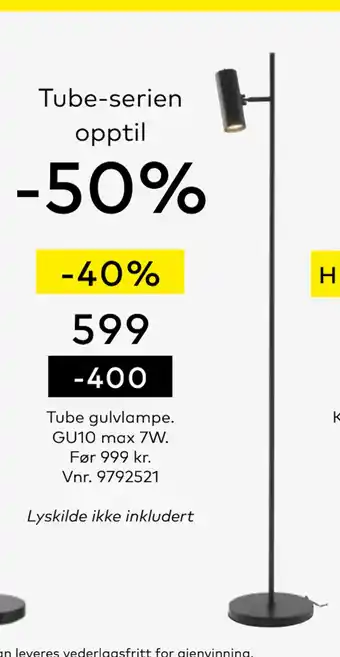 Skeidar Tube gulvlampe tilbud