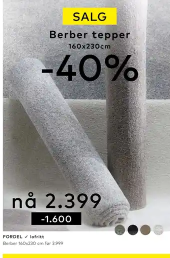 Skeidar Berber tepper tilbud