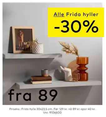 Skeidar Frida hylle 30x23,5 cm tilbud