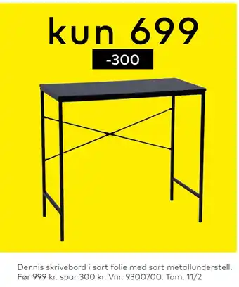 Skeidar Dennis skrivebord tilbud
