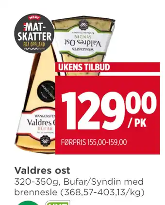 Meny Valdres ost tilbud