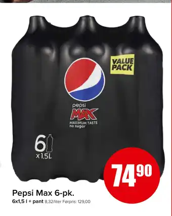 Spar Pepsi max 6-pk tilbud