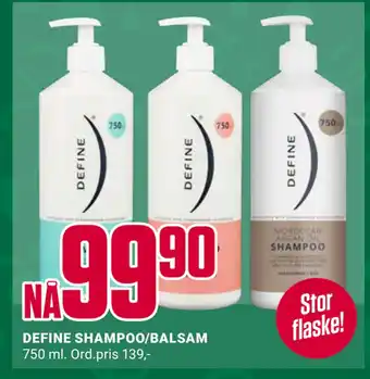Europris Define shampoo/balsam tilbud