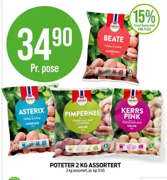 Kiwi Poteter 2 kg assortert tilbud