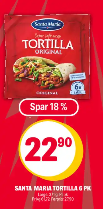Coop Extra SANTA MARIA TORTILLA 6 PK tilbud